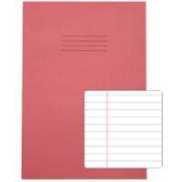 Rhino Exercise Book A4 Ruled 8 mm Stapled Side Bound Manila Soft Cover Pink Not perforated 80 Pages Pack of 50