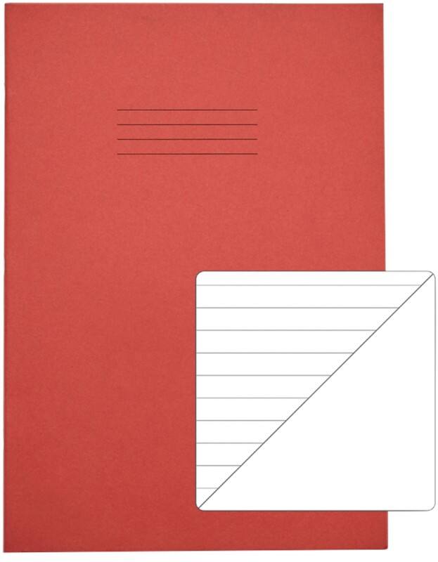 Rhino Exercise Book A4 Ruled Stapled Side Bound Manila Soft Cover White 80 Pages Pack of 50