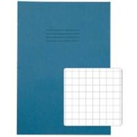 Rhino Exercise Book A4 Squared 10 mm Stapled Side Bound Manila Soft Cover Blue Not perforated 80 Pages Pack of 50