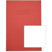 Rhino Exercise Book A4 Blank Stapled Side Bound Manila Soft Cover Red Not perforated 80 Pages Pack of 50