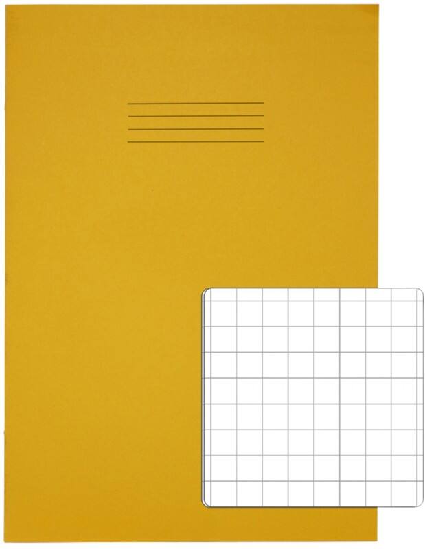 Rhino Exercise Book A4 Squared Stapled Side Bound Manila Soft Cover White 80 Pages Pack of 50