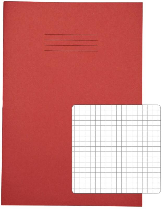 Rhino Exercise Book A4 Squared Stapled Side Bound Manila Soft Cover White 80 Pages Pack of 50