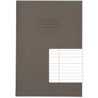 Rhino Exercise Book A4 Ruled 8 mm Stapled Side Bound Manila Soft Cover Grey Not perforated 80 Pages Pack of 50