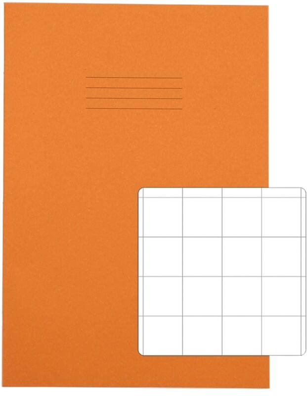 Rhino Exercise Book A4 Squared Stapled Side Bound Manila Soft Cover White 80 Pages Pack of 50