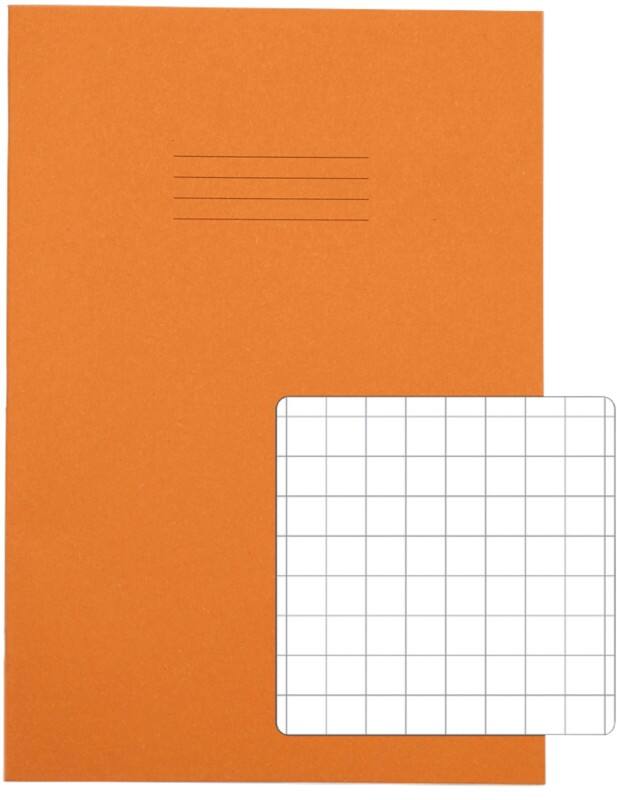 Rhino Exercise Book A4 Squared Stapled Side Bound Manila Soft Cover White 80 Pages Pack of 50