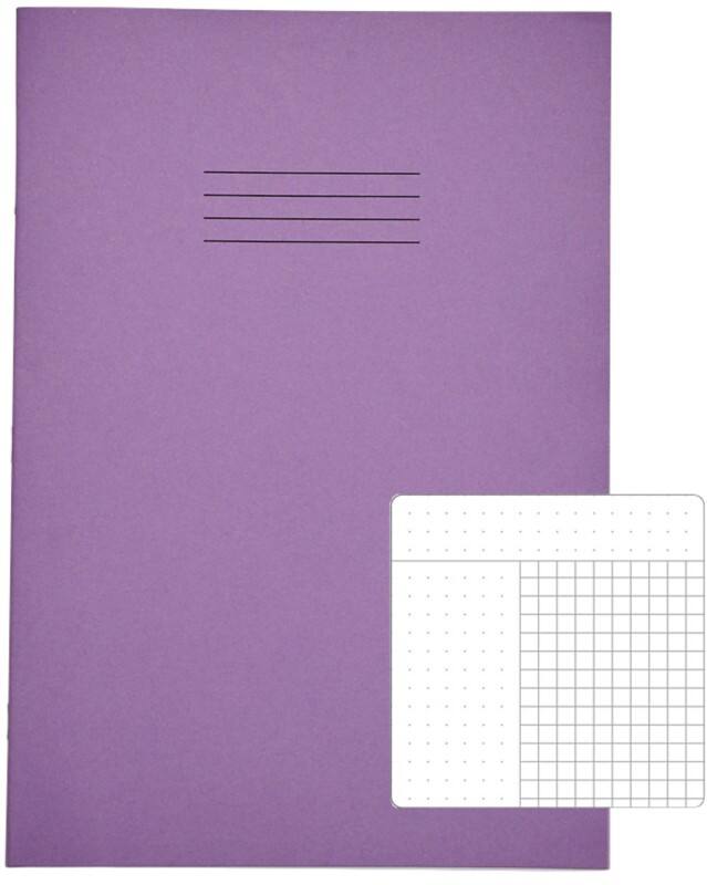 Rhino Exercise Book A4 Squared Stapled Side Bound Manila Soft Cover White 80 Pages Pack of 50