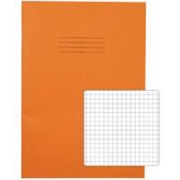 Rhino Exercise Book A4 Squared 5 mm Stapled Side Bound Manila Soft Cover Orange Not perforated 80 Pages Pack of 50