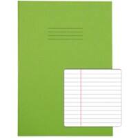 Rhino Exercise Book A4 Ruled 6 mm Stapled Side Bound Manila Soft Cover Green Not perforated 80 Pages Pack of 50