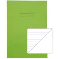 Rhino Exercise Book A4 Ruled 8 mm Stapled Side Bound Manila Soft Cover Green Not perforated 80 Pages Pack of 50