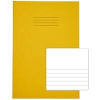 Rhino Exercise Book A4 Ruled 8 mm Stapled Side Bound Manila Soft Cover Yellow Not perforated 64 Pages Pack of 50