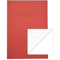 Rhino Exercise Book A4 Ruled 8 mm Stapled Side Bound Manila Soft Cover Red Not perforated 64 Pages Pack of 50