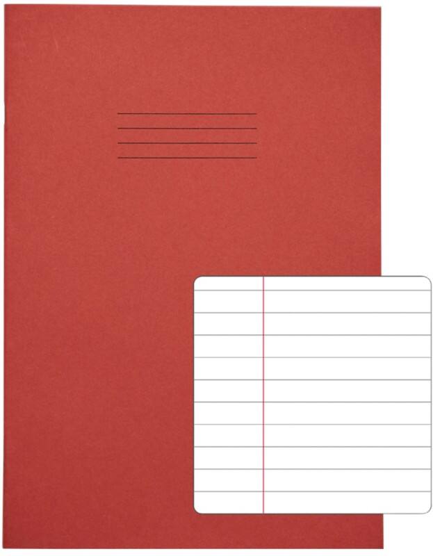 Rhino Exercise Book A4 Ruled Stapled Side Bound Manila Soft Cover White 64 Pages Pack of 50