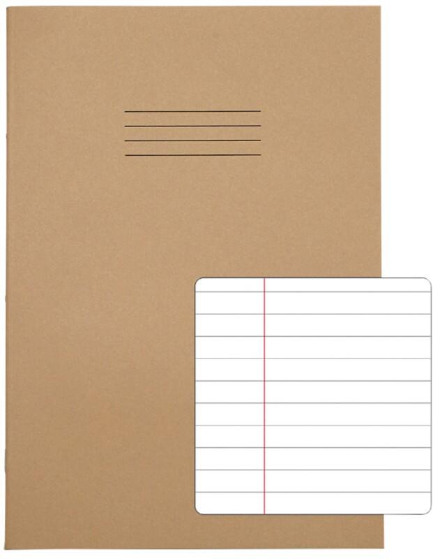 Rhino Exercise Book A4 Ruled Stapled Side Bound Manila Soft Cover White 64 Pages Pack of 50