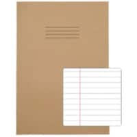 Rhino Exercise Book A4 Ruled 8 mm Stapled Side Bound Manila Soft Cover Brown Not perforated 64 Pages Pack of 50