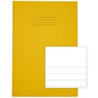 Rhino Exercise Book A4 Ruled 13 mm Stapled Side Bound Manila Soft Cover Yellow Not perforated 64 Pages Pack of 50