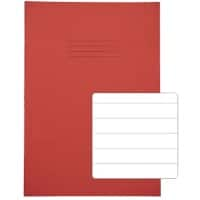 Rhino Exercise Book A4 Ruled 15 mm Stapled Side Bound Manila Soft Cover Red Not perforated 64 Pages Pack of 50