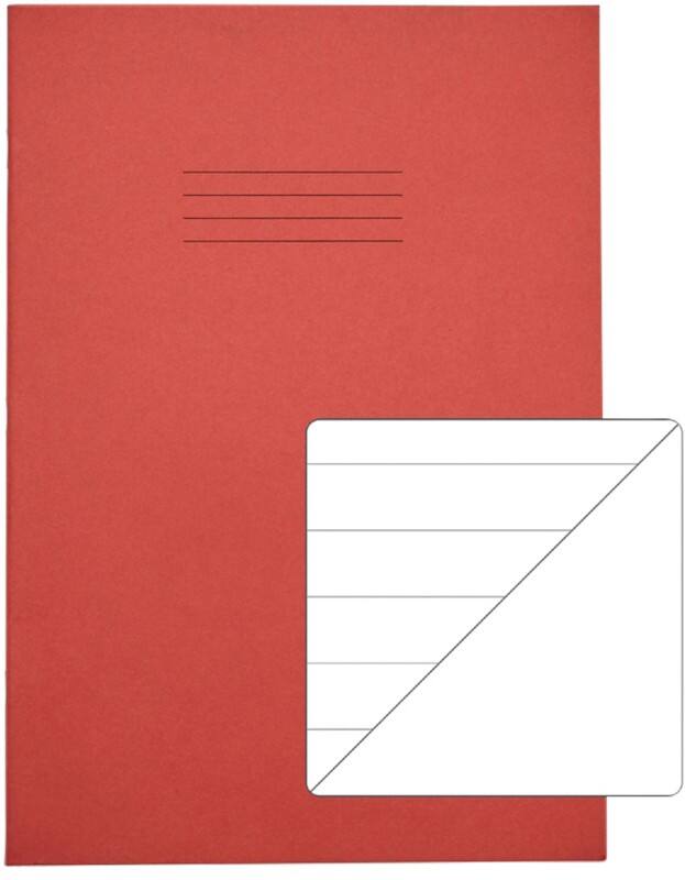 Rhino Exercise Book A4 Ruled Stapled Side Bound Manila Soft Cover White 64 Pages Pack of 50