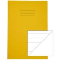 Rhino Exercise Book A4 Ruled 15 mm Stapled Side Bound Manila Soft Cover Yellow Not perforated 64 Pages Pack of 50