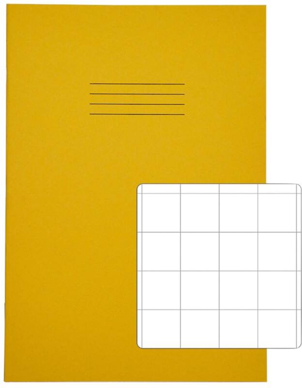 Rhino Exercise Book A4 Squared Stapled Side Bound Manila Soft Cover White 64 Pages Pack of 50