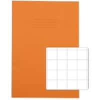 Rhino Exercise Book A4 Squared 20 mm Stapled Side Bound Manila Soft Cover Orange Not perforated 64 Pages Pack of 50