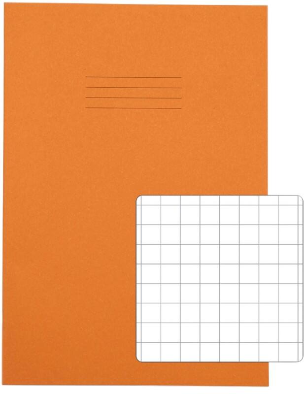 Rhino Exercise Book A4 Squared Stapled Side Bound Manila Soft Cover White 64 Pages Pack of 50