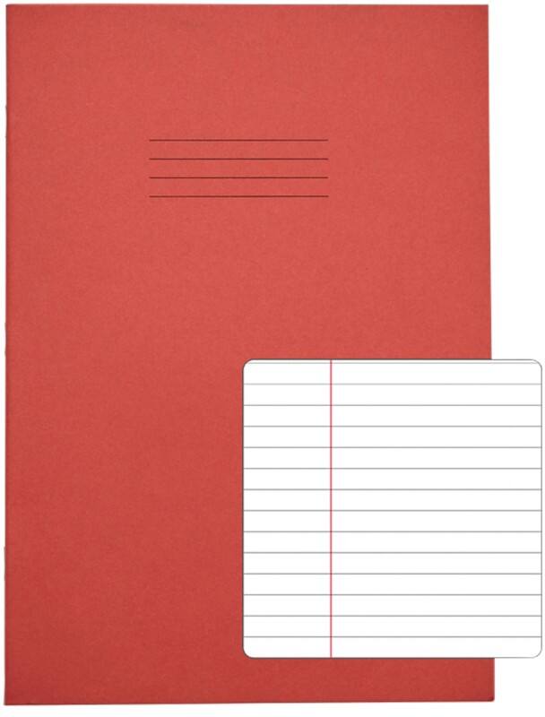 Rhino Exercise Book A4 Ruled Stapled Side Bound Manila Soft Cover White 64 Pages Pack of 50
