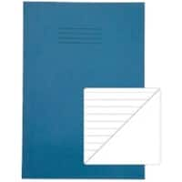 Rhino Exercise Book A4 Ruled Stapled Side Bound Manila Soft Cover Blue Not perforated 64 Pages Pack of 50