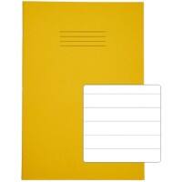 Rhino Exercise Book A4 Ruled 15 mm Stapled Side Bound Manila Soft Cover Yellow Not perforated 64 Pages Pack of 50