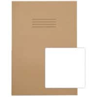 Rhino Exercise Book A4 Ruled Stapled Side Bound Manila Soft Cover Brown Not perforated 64 Pages Pack of 50