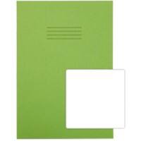 Rhino Exercise Book A4 Blank Stapled Side Bound Manila Soft Cover Green Not perforated 64 Pages Pack of 50