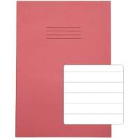 Rhino Exercise Book A4 Ruled 15 mm Stapled Side Bound Manila Soft Cover Pink Not perforated 64 Pages Pack of 50