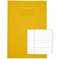 Rhino Exercise Book A4 Ruled 8 mm Stapled Side Bound Manila Soft Cover Yellow Not perforated 64 Pages Pack of 50