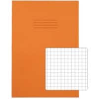 Rhino Exercise Book A4 Squared 7 mm Stapled Side Bound Manila Soft Cover Orange Not perforated 64 Pages Pack of 50