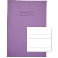 Rhino Exercise Book A4 Ruled 15 mm Stapled Side Bound Manila Soft Cover Purple Not perforated 64 Pages Pack of 50