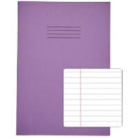 Rhino Exercise Book A4 Ruled 8 mm Stapled Side Bound Manila Soft Cover Purple Not perforated 64 Pages Pack of 50