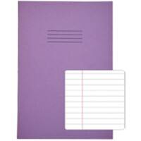 Rhino Exercise Book A4 Ruled 8 mm Stapled Side Bound Manila Soft Cover Purple Not perforated 96 Pages Pack of 50