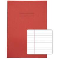 Rhino Exercise Book A4 Ruled 8 mm Stapled Side Bound Manila Soft Cover Red Not perforated 96 Pages Pack of 50