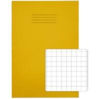 Rhino Exercise Book A4 Squared 10 mm Stapled Side Bound Manila Soft Cover Yellow Not perforated 32 Pages Pack of 100