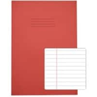 Rhino Exercise Book A4 Ruled 8 mm Stapled Side Bound Manila Soft Cover Red Not perforated 32 Pages Pack of 100