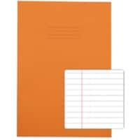 Rhino Exercise Book A4 Ruled 8 mm Stapled Side Bound Manila Soft Cover Orange Not perforated 32 Pages Pack of 100