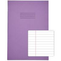 Rhino Exercise Book A4 Ruled 8 mm Stapled Side Bound Manila Soft Cover Purple Not perforated 32 Pages Pack of 100