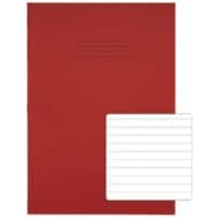 Rhino Exercise Book 339 x 240mm Ruled 8 mm Stapled Side Bound Manila Soft Cover Red Not perforated 40 Pages Pack of 100