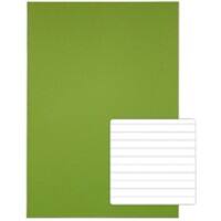 Rhino Exercise Book 339 x 240mm Ruled 8 mm Stapled Side Bound Manila Soft Cover Green Not perforated 40 Pages Pack of 100