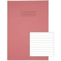 Rhino Exercise Book 339 x 240mm Ruled 8 mm Stapled Side Bound Manila Soft Cover Pink Not perforated 40 Pages Pack of 100