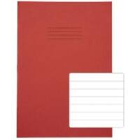 Rhino Exercise Book 339 x 240mm Ruled 12 mm Stapled Side Bound Manila Soft Cover Red Not perforated 40 Pages Pack of 100