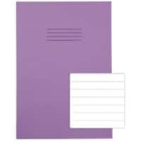 Rhino Exercise Book 339 x 240mm Ruled 12 mm Stapled Side Bound Manila Soft Cover Purple Not perforated 40 Pages Pack of 100