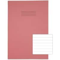 Rhino Exercise Book 339 x 240mm Ruled 12 mm Stapled Side Bound Manila Soft Cover Pink Not perforated 40 Pages Pack of 100