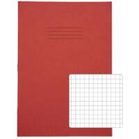 Rhino Exercise Book 339 x 240mm Squared 7 mm Stapled Side Bound Manila Soft Cover Red Not perforated 40 Pages Pack of 100