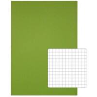 Rhino Exercise Book 339 x 240mm Squared 7 mm Stapled Side Bound Manila Soft Cover Green Not perforated 40 Pages Pack of 100