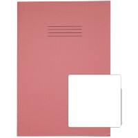 Rhino Exercise Book 339 x 240mm Ruled Stapled Side Bound Manila Soft Cover Pink Not perforated 40 Pages Pack of 100